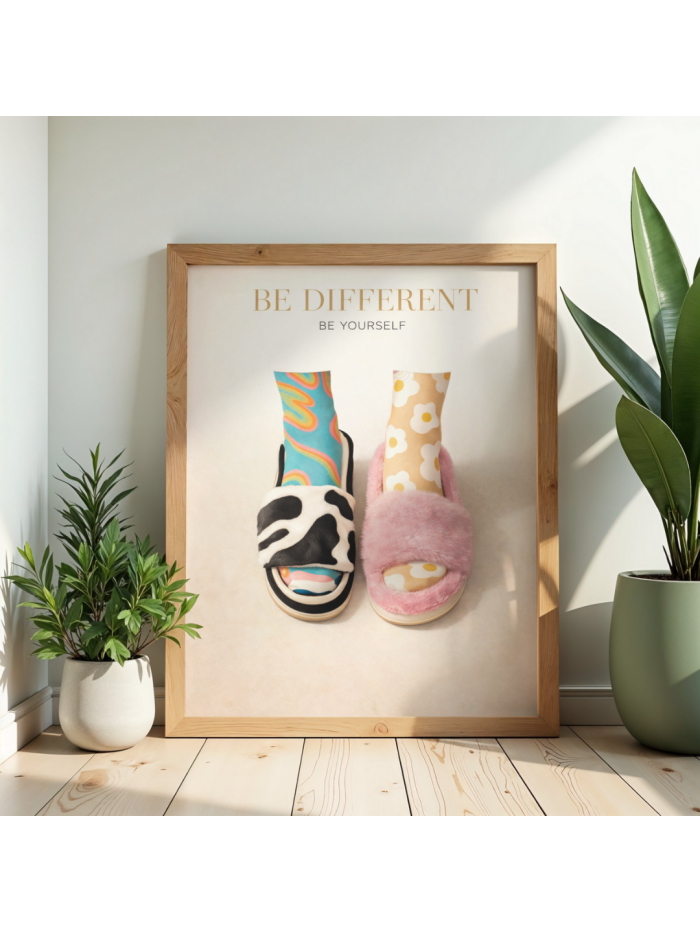 Be Different – Playful Mismatch Design Wall Art Print
