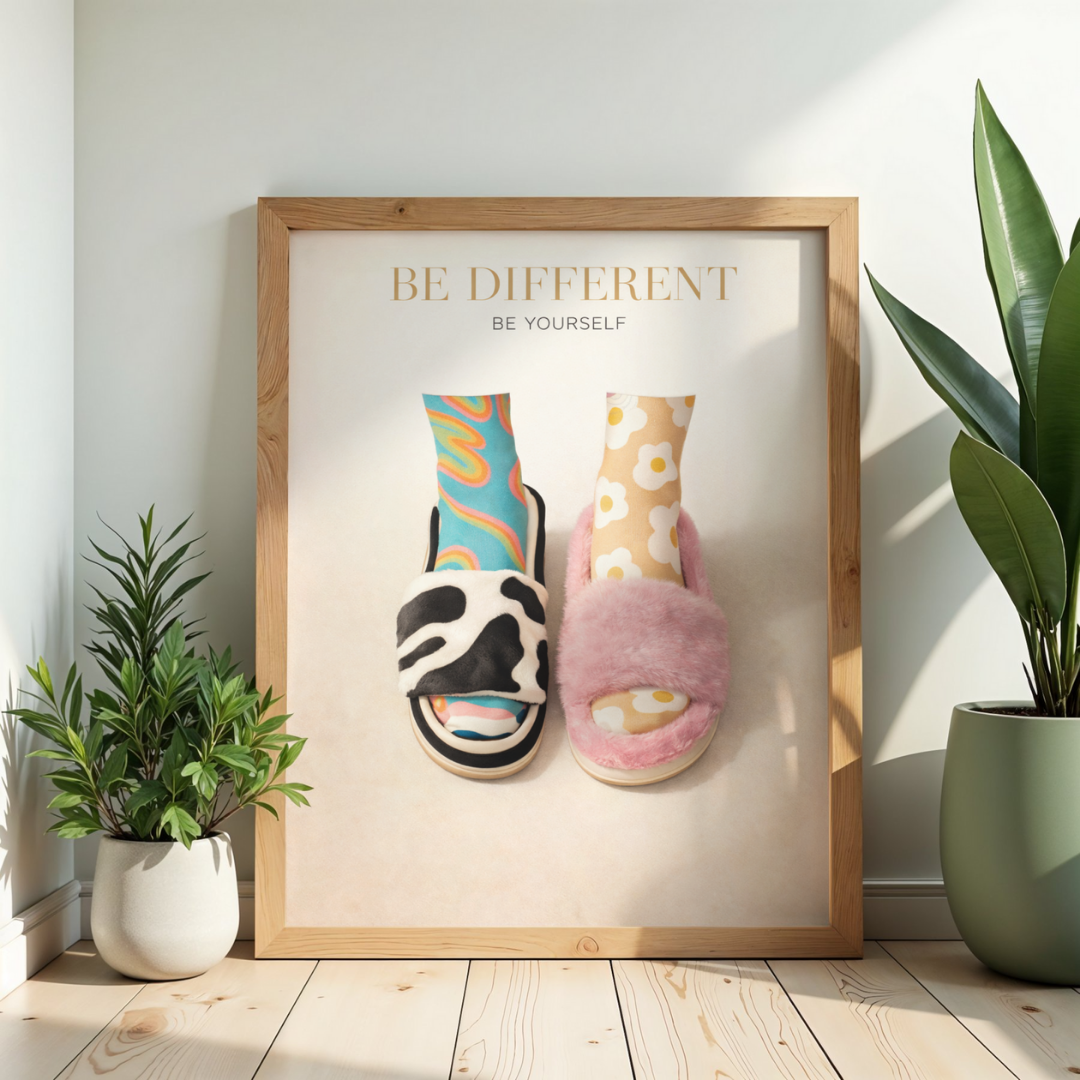 Be Different – Playful Mismatch Design Wall Art Print