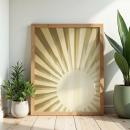 Golden Radiance Abstract Sunburst Wall Art Print