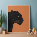 Black Panther Silhouette Sunset Modern Wall Art Print