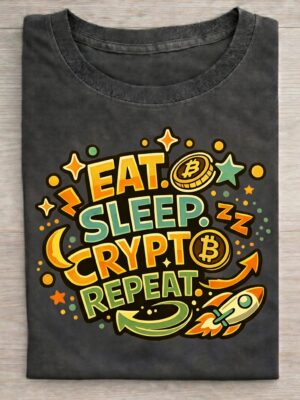 Eat Sleep Crypto Repeat Unisex T-Shirt (100% Cotton)