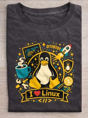 I Love Linux – Tux Dev for Sysadmins Unisex T-Shirt (100% Cotton)