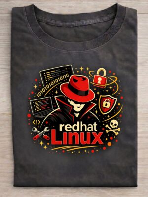 Red Hat Linux Hacker Unisex T-Shirt (100% Cotton)