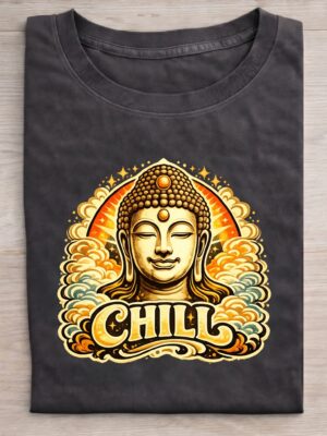 Chill Buddha – Zen & Tea Unisex T-Shirt (100% Cotton) – Premium Graphic Tee