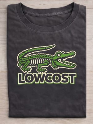 Lowcost Crocodile Skeleton Humor Sarcastic Unisex Graphic Tee