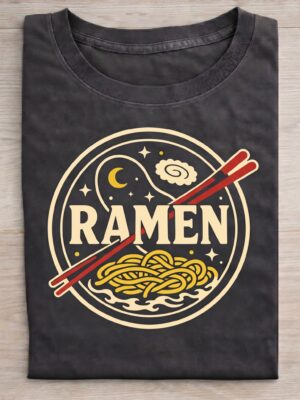 Space Ramen Noodle Lover Alien Humor Unisex Graphic Tee