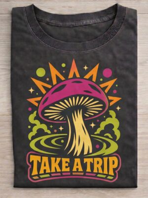 Psychedelic Mushroom Trip Sarcastic Humor Unisex Graphic Tee