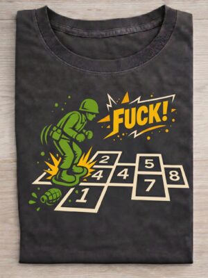 Toy Soldier Hopscotch Humor Sarcastic Unisex Graphic Tee