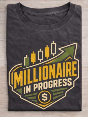 Millionaire In Progress Trader Crypto Humor Unisex Graphic Tee
