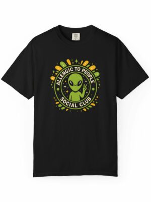 Allergic To People Introvert Funny Graphic Tee