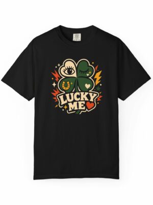 Lucky Clover Charm Positive Motivational Geek Graphic Tee