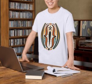 Bold Symmetric Abstract Emblem Graphic Premium Cotton T-Shirt | Soft Unisex Graphic Tee