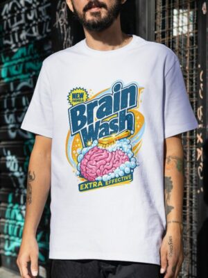 Brain Wash Extra Effective Funny Smart Humor Premium Cotton T-Shirt | Soft Unisex Graphic