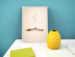 Broken Cigarette Wall Art Print – Minimal Anti-Smoking Illustration