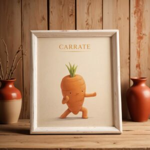 Carrate Carrot Wall Art Print – Minimal Cute Food Illustration