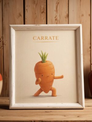 Carrate Carrot Wall Art Print – Minimal Cute Food Illustration