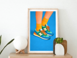 Colorful Sneakers Wall Art Print – Playful Fashion Illustration, Modern Lifestyle Decor