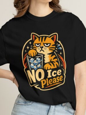 No Ice Please Cat – Grumpy Cat Funny Unisex T-Shirt (100% Cotton) – Premium Graphic Tee