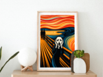 Expressionist Scream Wall Art Print – Modern Abstract Pop Art Illustration