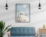 Holy Smoke Wall Art Print – Surreal Religious Satire Illustration