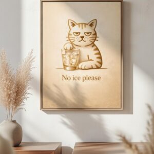 No Ice Please – Minimal Cat Humor Art Print