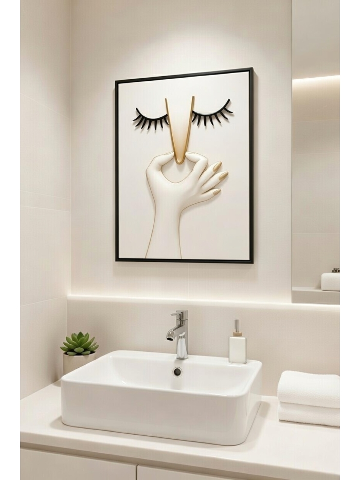 Elegant Silence Wall Art – Minimal Face Illustration