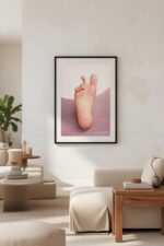 Minimalist Surreal Foot Illustration Wall Art Print – Contemporary Conceptual Modern Artwork