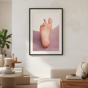 Minimalist Surreal Foot Illustration Wall Art Print – Contemporary Conceptual Modern Artwork