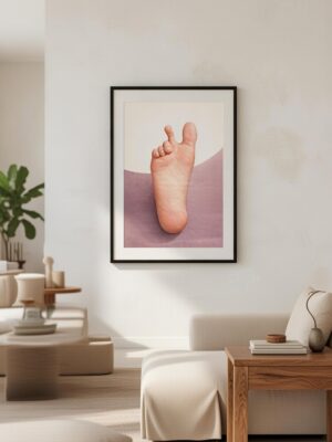 Minimalist Surreal Foot Illustration Wall Art Print – Contemporary Conceptual Modern Artwork