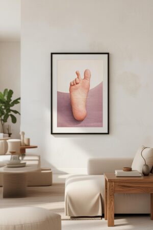 Minimalist Surreal Foot Illustration Wall Art Print – Contemporary Conceptual Modern Artwork