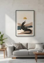 Sacred Crocodile Sun – Art Deco Inspired Animal Wall Art Print