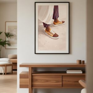 Colorful Retro Sneakers Wall Art Print – Playful Fashion Illustration