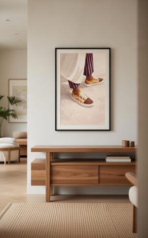 Colorful Retro Sneakers Wall Art Print – Playful Fashion Illustration