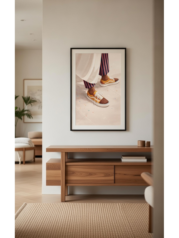 Colorful Retro Sneakers Wall Art Print – Playful Fashion Illustration