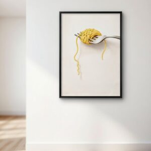 Minimal Pasta Wall Art Print – Modern Food Illustration
