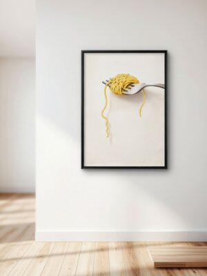 Minimal Pasta Wall Art Print – Modern Food Illustration