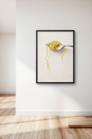 Minimal Pasta Wall Art Print – Modern Food Illustration