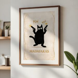 Pew Pew Madafakas – Funny Cat Action Art Print