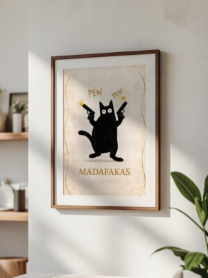 Pew Pew Madafakas – Funny Cat Action Art Print