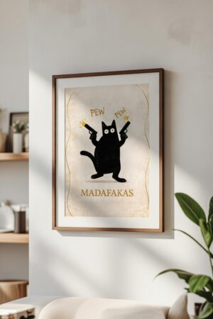 Pew Pew Madafakas – Funny Cat Action Art Print