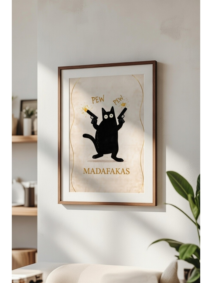 Pew Pew Madafakas – Funny Cat Action Art Print