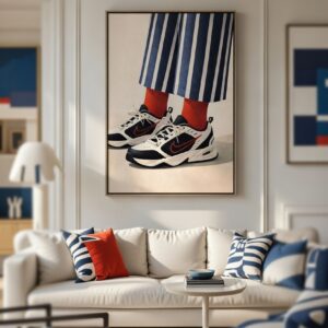 Bold Sneakers & Red Socks Wall Art Print – Street Style Fashion Illustration