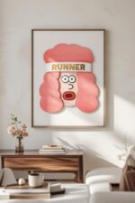 Runner Mind – Whimsical Character Illustration Wall Art Print