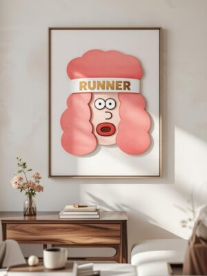 Runner Mind – Whimsical Character Illustration Wall Art Print