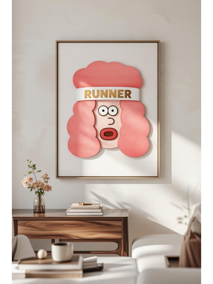 Runner Mind – Whimsical Character Illustration Wall Art Print