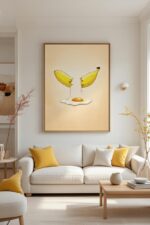 Surreal Banana Egg Concept Art Print – Minimal Humor Modern Wall Artwork