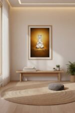 Llamaste Wall Art Print – Meditating Llama Illustration, Cute Yoga Humor Art, Calm & Cozy Home Decor