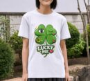 Lucky Me Clover – Cute Four Leaf Charm Unisex T-Shirt (100% Cotton) – Premium Graphic Tee