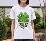 Lucky Me Clover – Cute Four Leaf Charm Unisex T-Shirt (100% Cotton) – Premium Graphic Tee