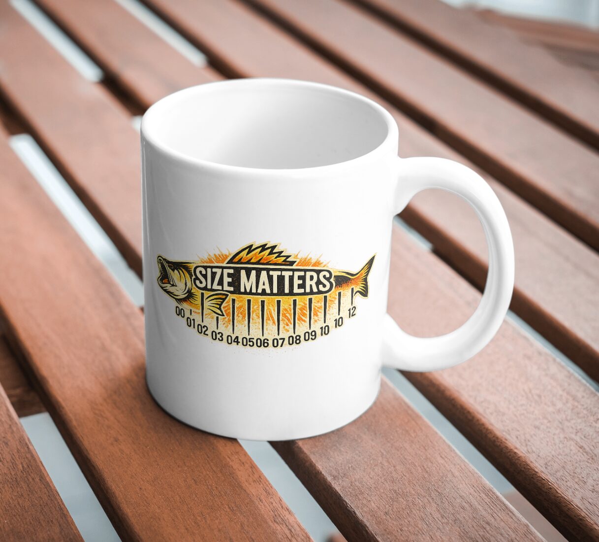 Size Matters Fishing Ruler Bass Mug - Image 2